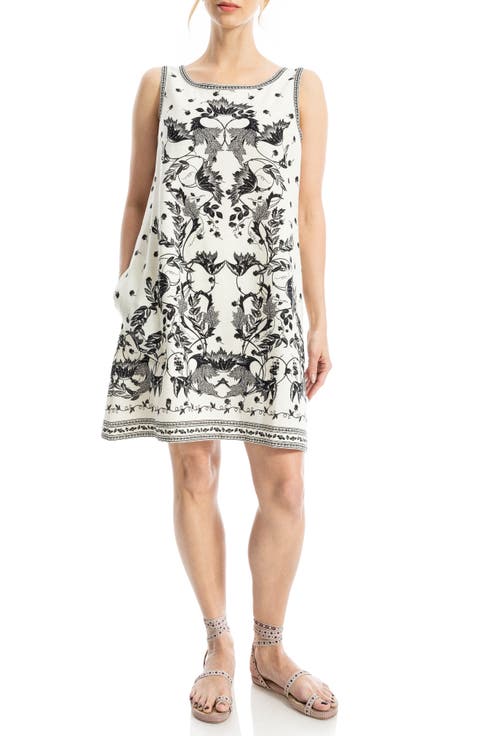 Floral Linen Blend Shift Dress