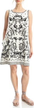 MAX STUDIO LONDON Floral Linen Blend Shift Dress
