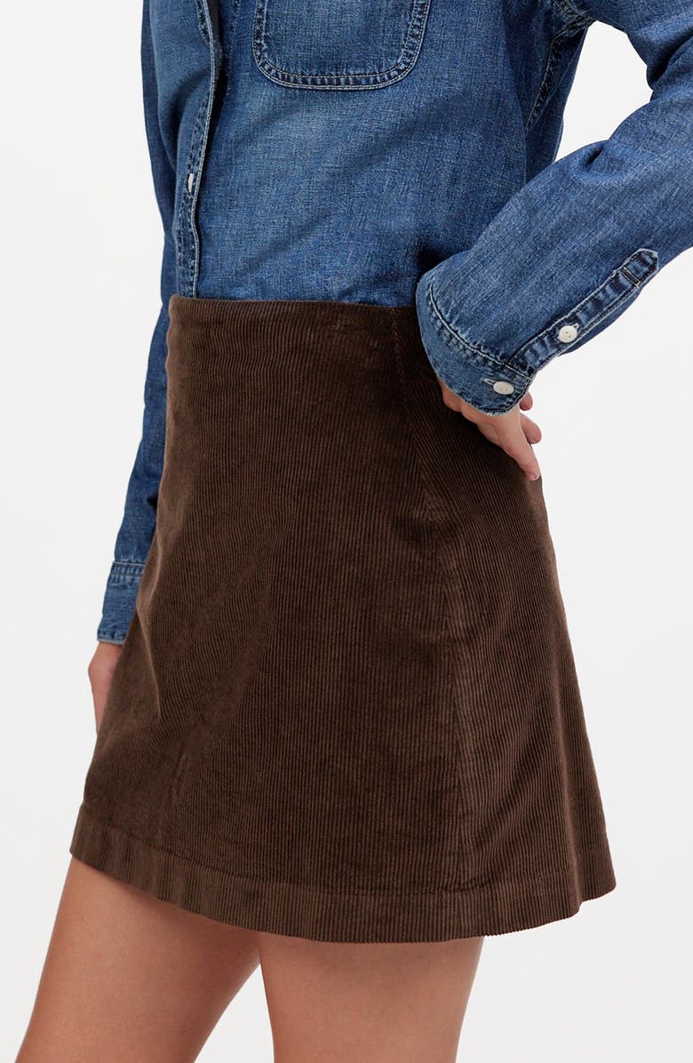 Madewell Corduroy Miniskirt, Alternate, color, Dark Carob