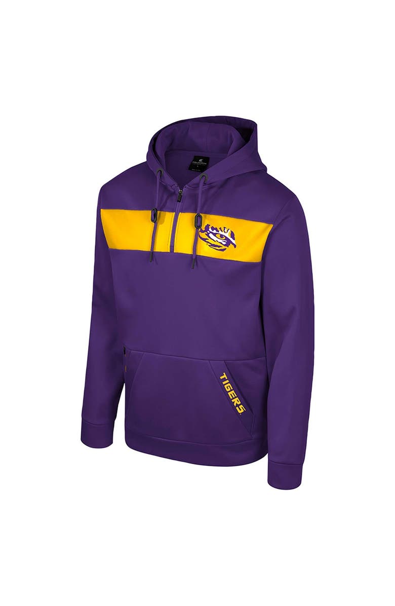 COLOSSEUM Men's Colosseum  Purple LSU Tigers Quarter-Zip Hoodie, Alternate, color, Purple