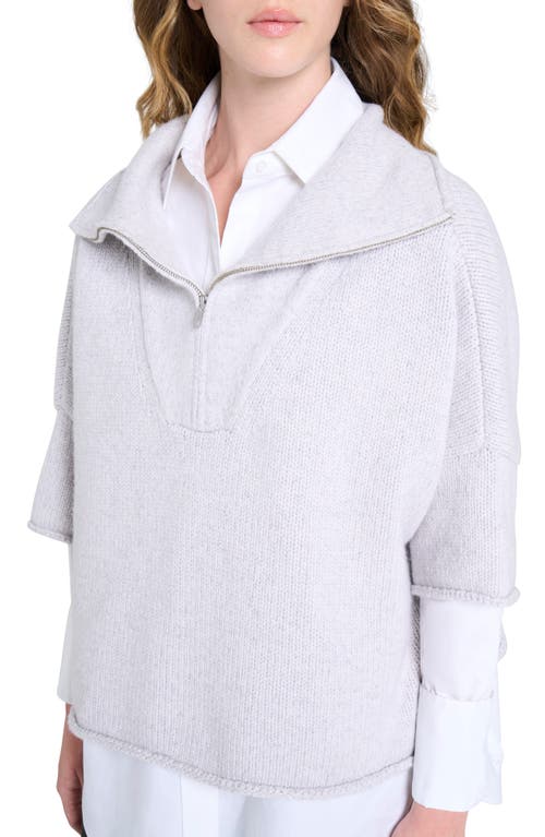 Twp In The Morning Half Zip Cashmere Sweater In Gray