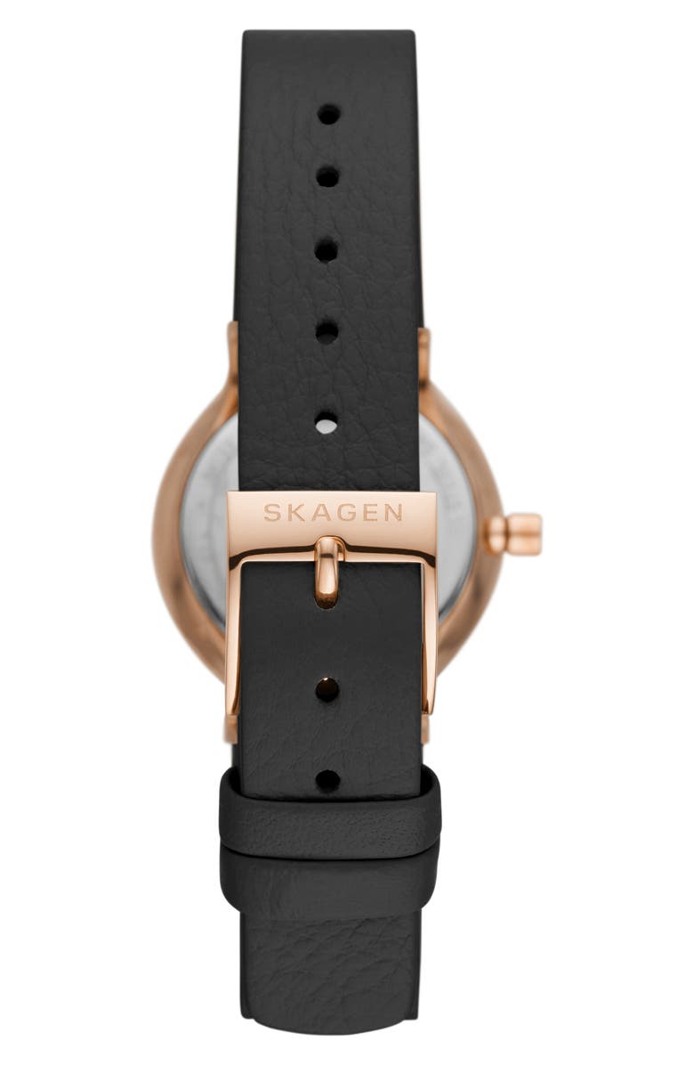 Skagen Freja Leather Strap Watch, 26mm, Alternate, color, 