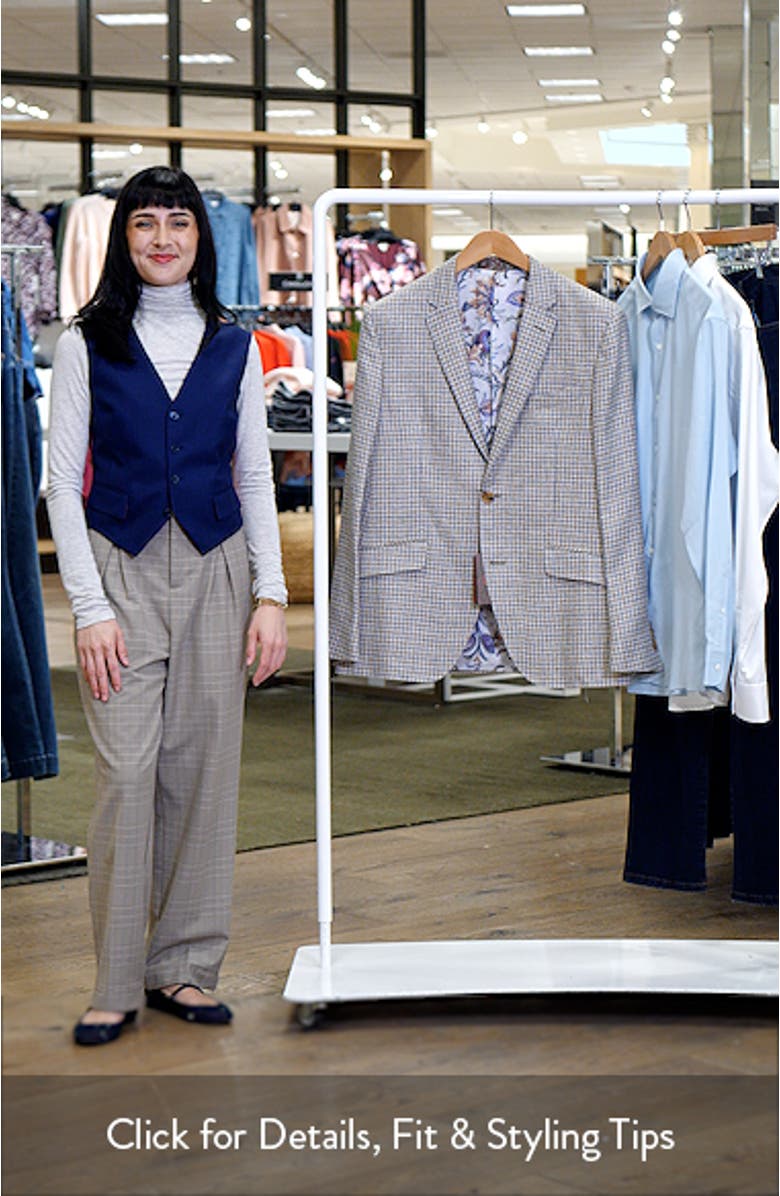 Roma Check Wool & Silk Blend Sport Coat, sales video thumbnail