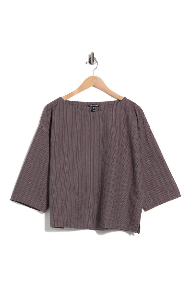 Stripe Organic Cotton Blend Top, Main, color, RYE