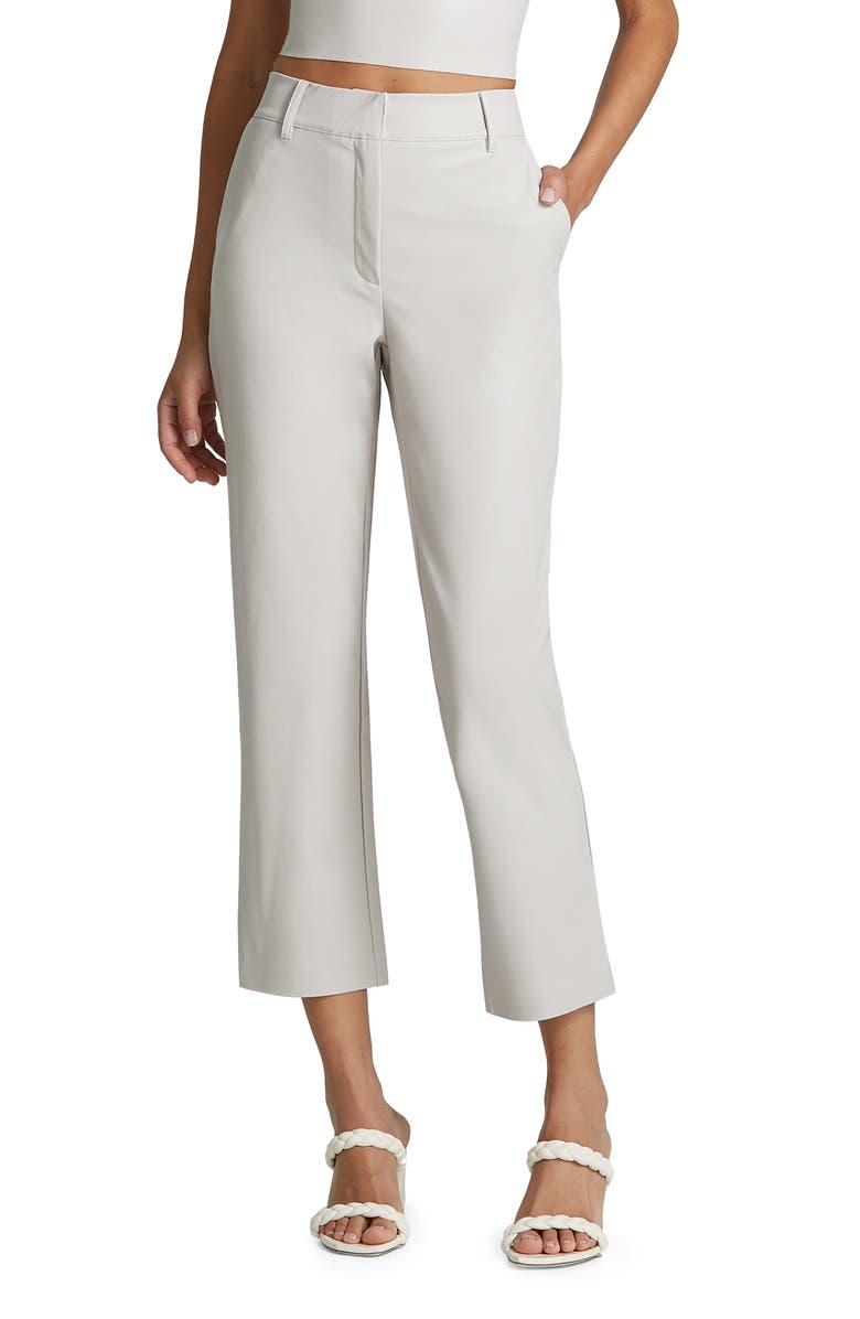 Commando Tapered Faux Leather Crop Pants, Main, color, Porcelain