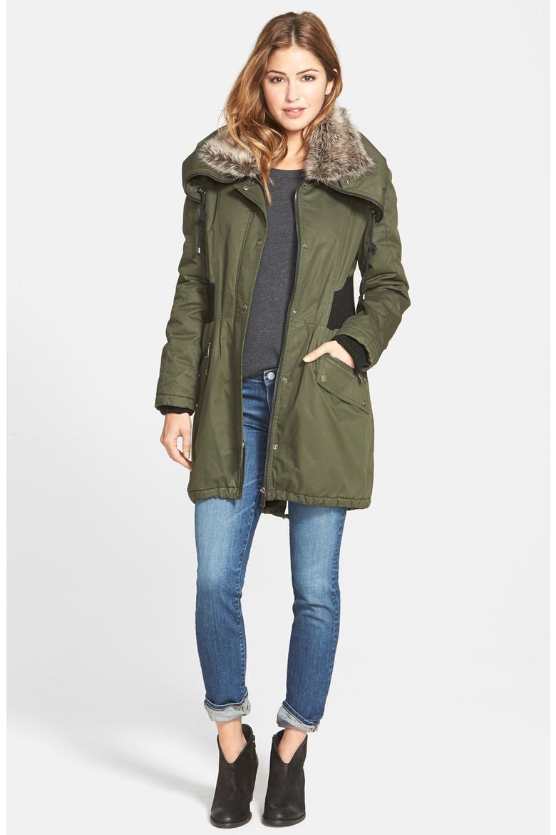 Faux Fur Trim Utility Parka, Alternate, color, SPRUCE