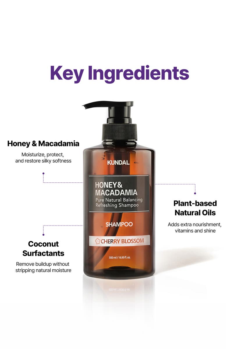 KUNDAL Honey & Macadamia Nature Shampoo & Protein Treatment Duo Pack - White Musk, Alternate, color, Brown And Purple