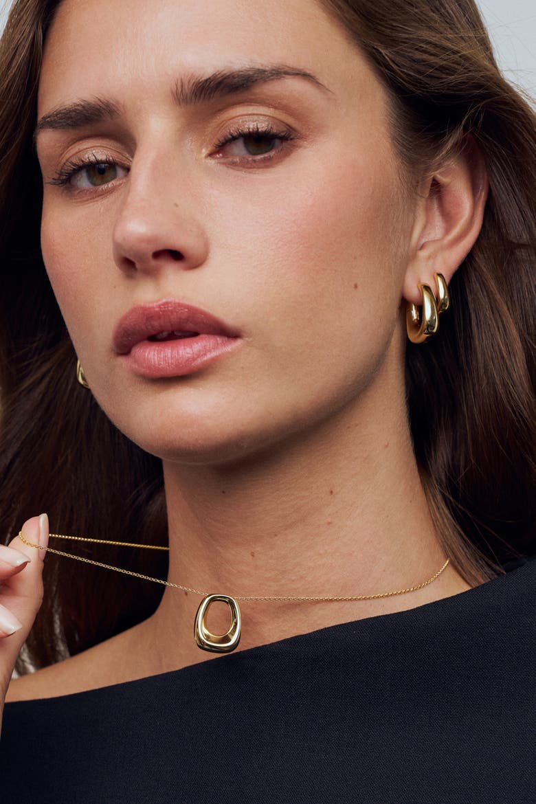 Earrings Borsa Pianura, Alternate, color, 18K Gold Plated