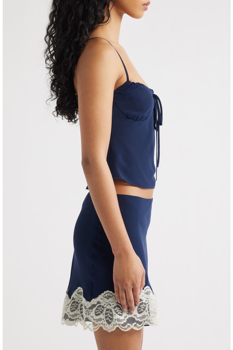 Josephine Sweetheart Neck Chiffon Crop Camisole, Alternate, color, NAVY