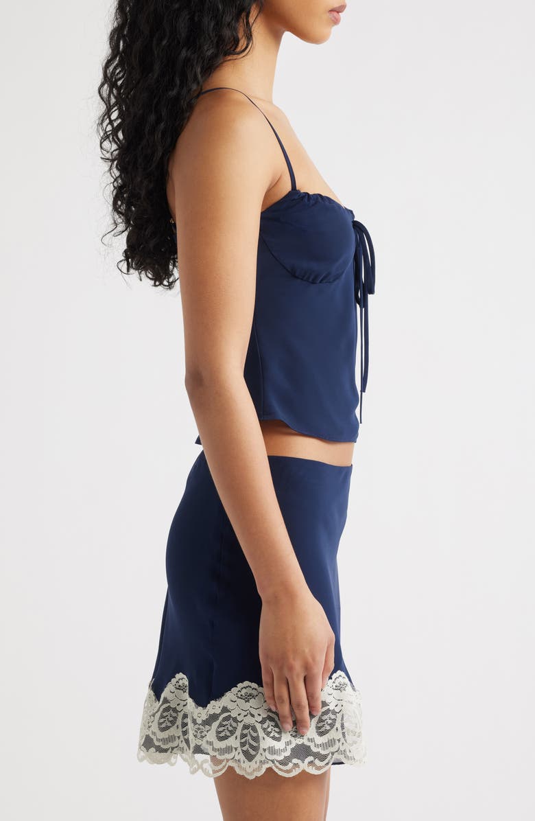 Bella Venice Josephine Sweetheart Neck Chiffon Crop Camisole, Alternate, color, Navy