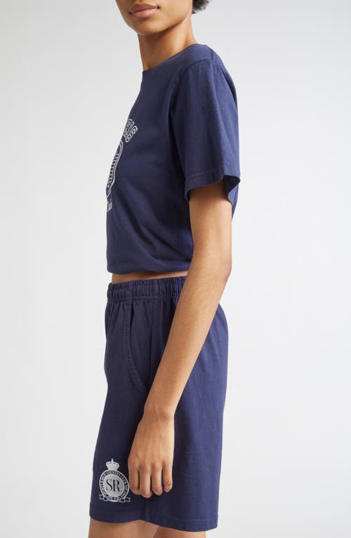 Sporty And Rich Sporty & Rich Paris Marathon Graphic T-shirt In Blue