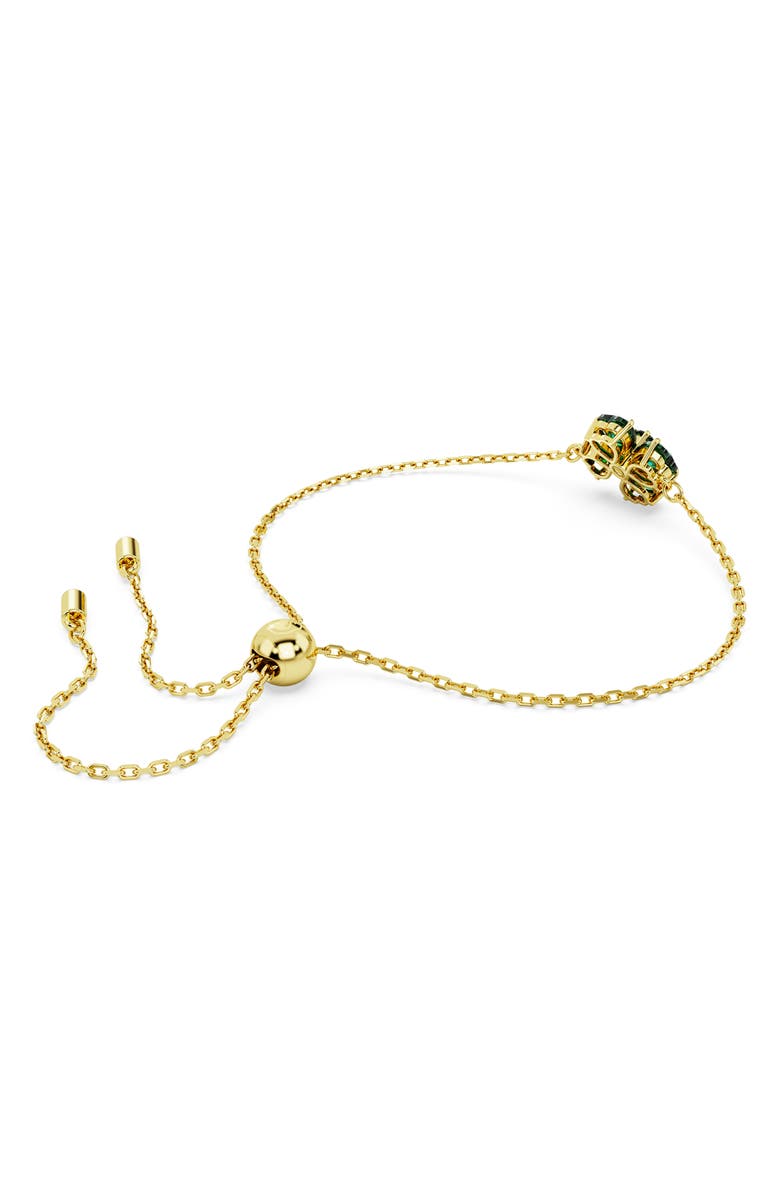 Swarovski Idyllia Mixed Cut Crystal Clover Bracelet, Alternate, color, Green