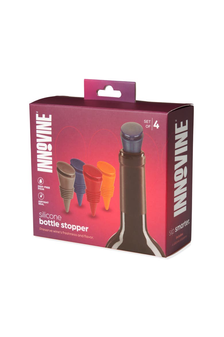 Silicone Bottle Stoppers Set of 4, Alternate, color, Assorted