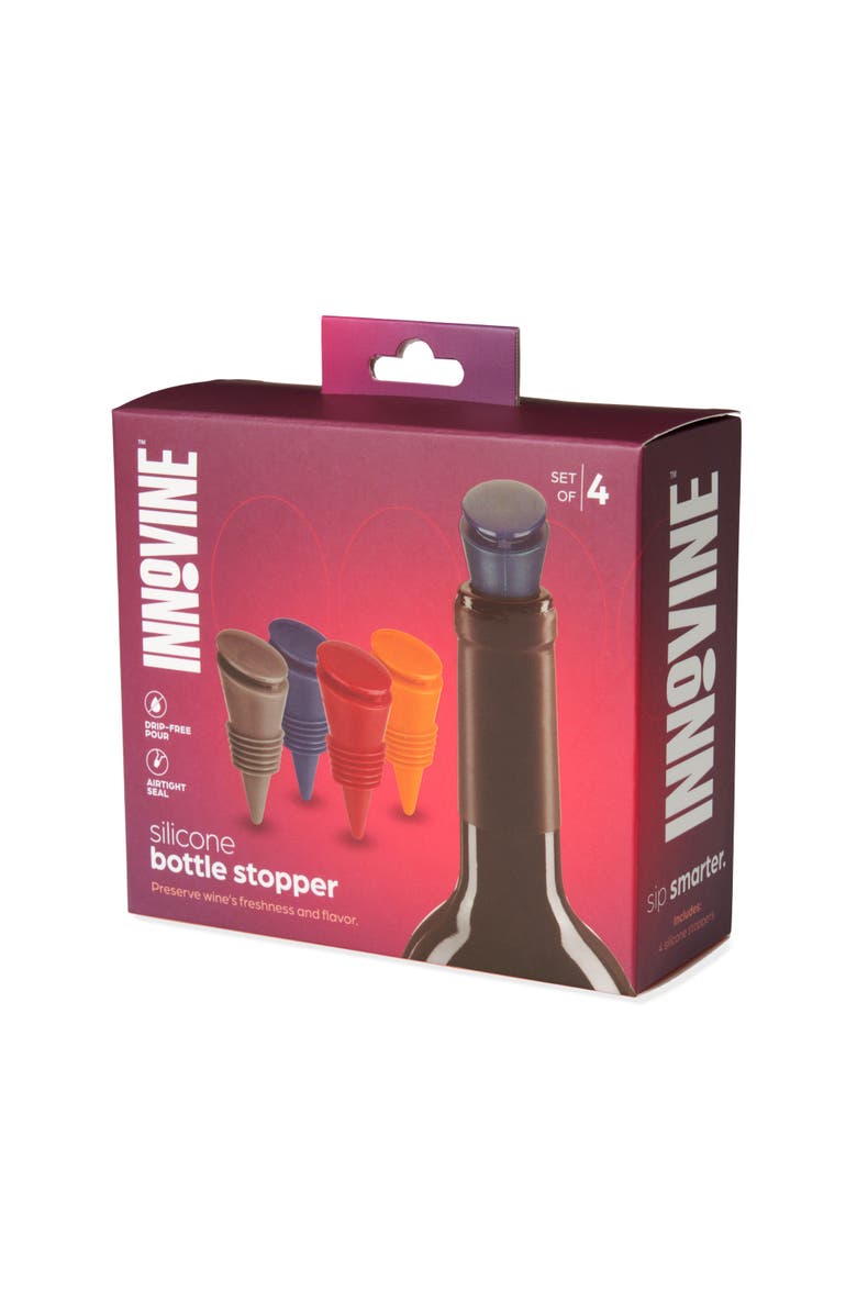Innovine Silicone Bottle Stoppers Set of 4, Alternate, color, Assorted