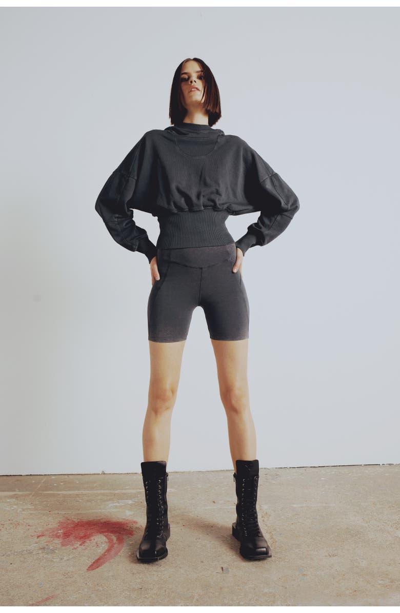 PCFG Cotton Your *Itch Acid Wash Biker Legging, Main, color, Anthracite