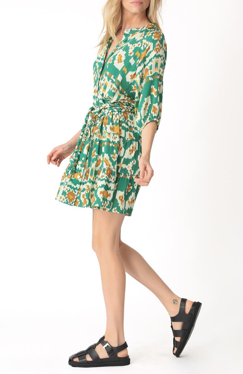 Electric & Rose Clarissa Ikat Print Shirtdress, Alternate, color, 