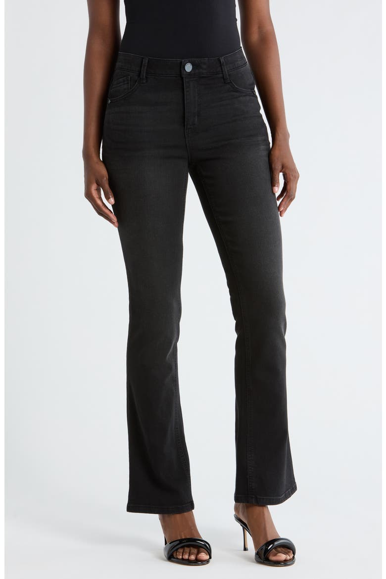 AbSolution High Waist Itty Bitty Bootcut Jeans, Main, color, WASHED BLACK