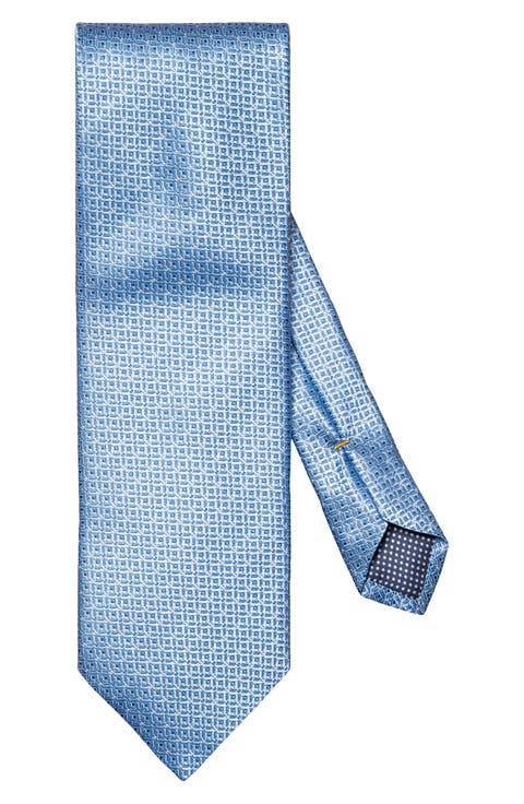 Tonal Geometric Silk Tie