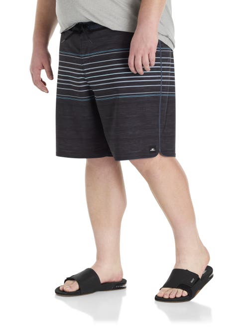 O'neill Men's Hyperfreak Heat Stripe Scallop Short In Black