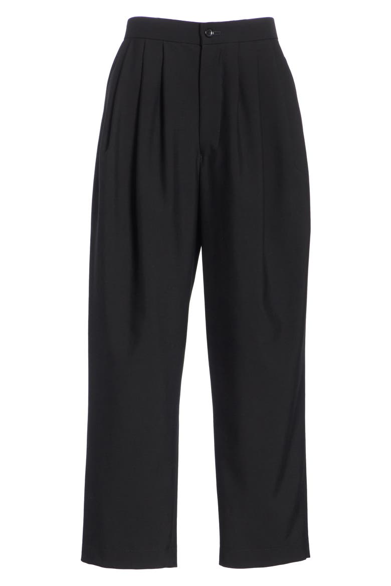 Pleated Wool & Cashmere Pants, Alternate, color, BLACK