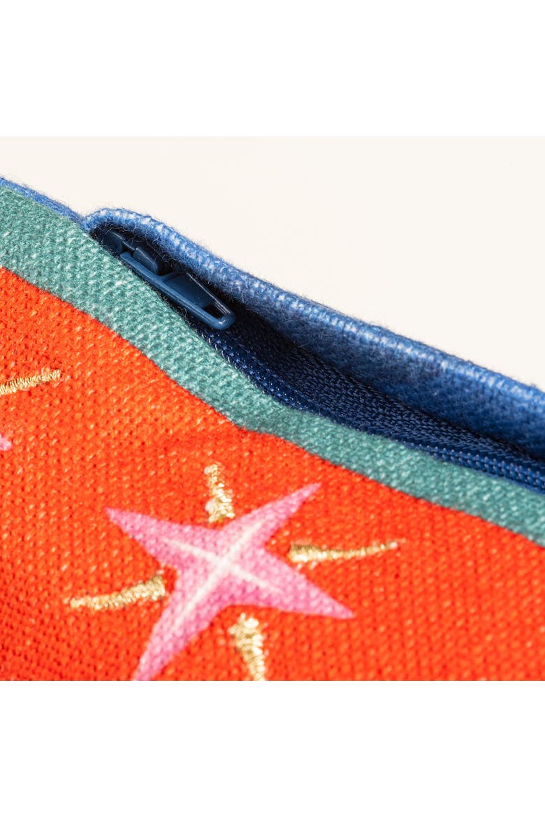 Ghuni Tasseled Embroidered 100% Cotton Home Accent Dragon, Alternate, color, Blue