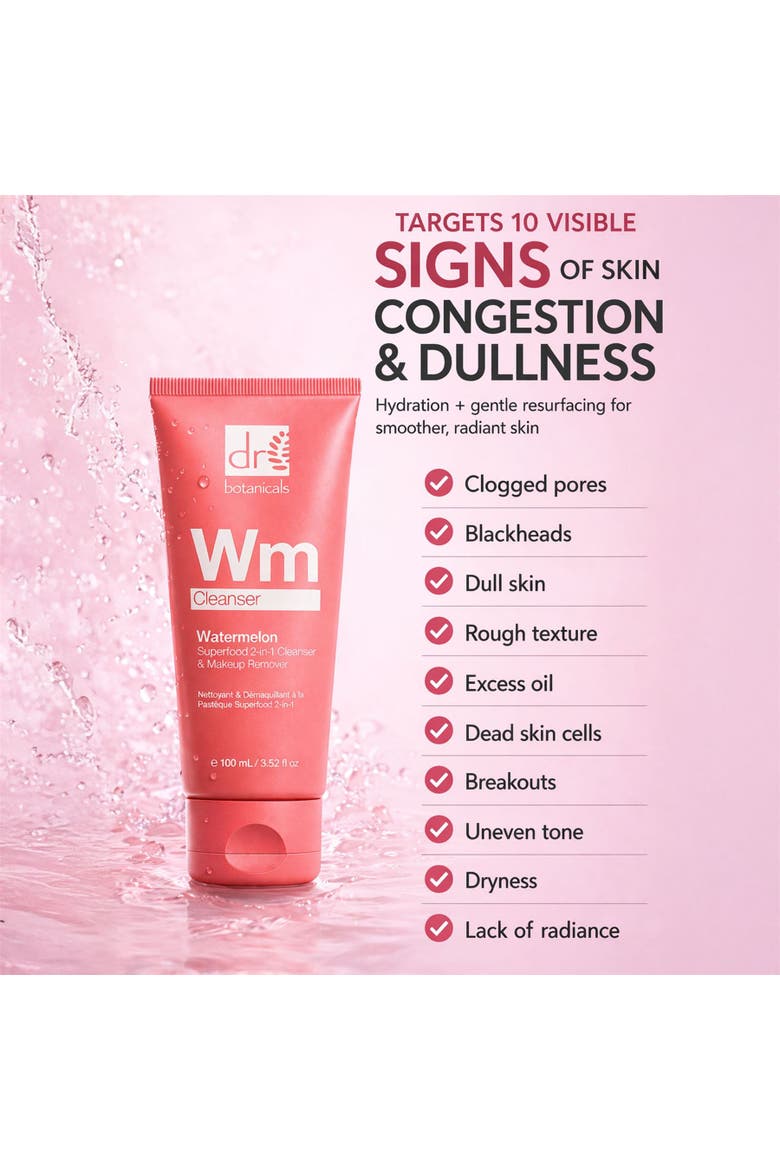 Watermelon 2-in-1 Cleanser & Makeup Remover with Glycolic Acid, Salicylic Acid and Lactic Acid, Alternate, color, None