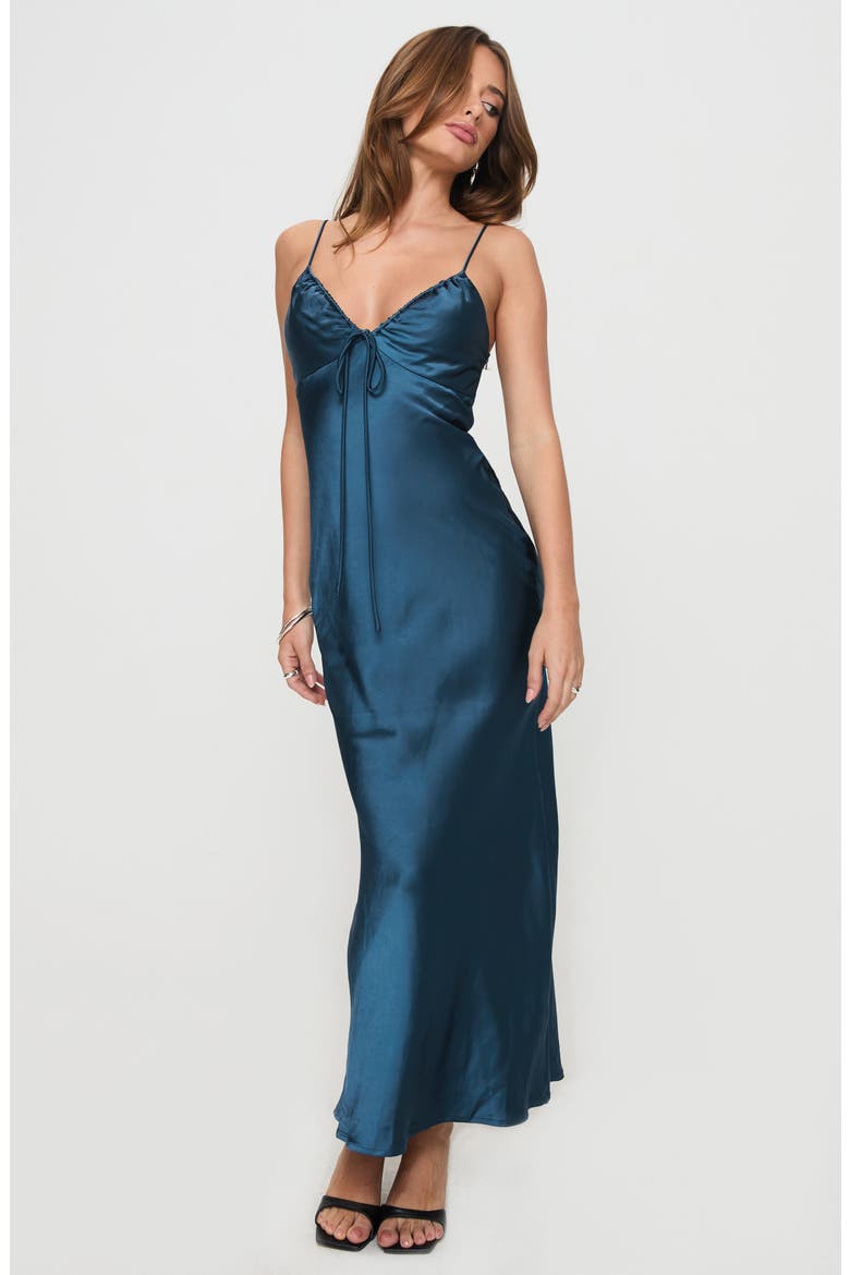 Maguire Satin Maxi Dress, Alternate, color, NAVY