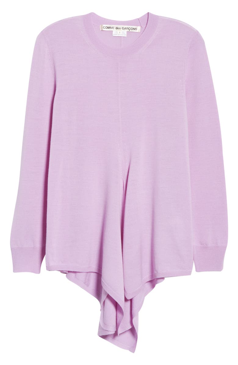 Comme des Garçons Asymmetrical Knit Wool Sweater, Alternate, color,