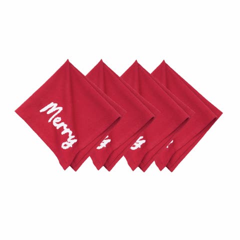A Christmas Holiday Tufted Solid Napkins Set of 4
