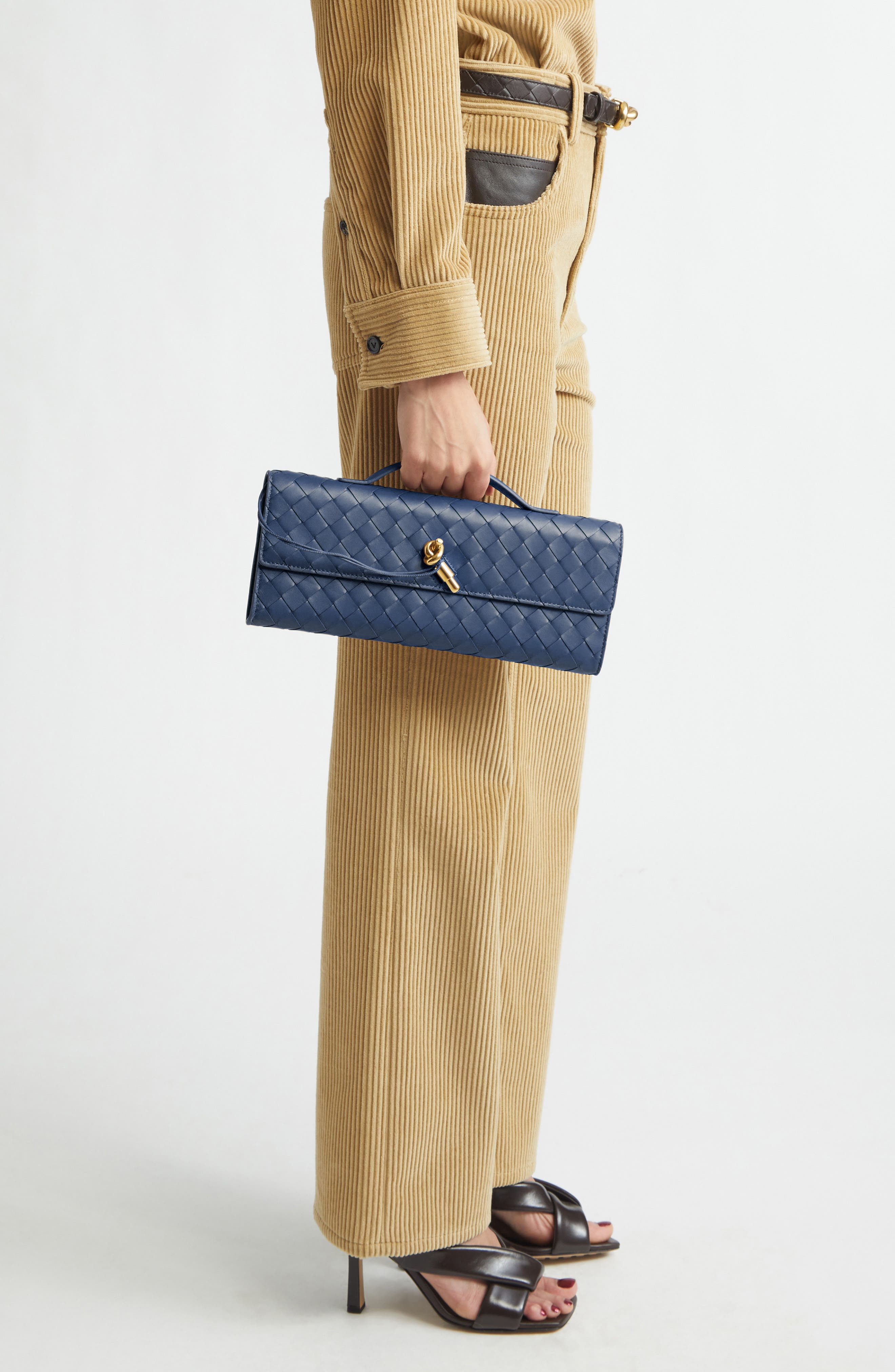 Long Andiamo Intrecciato Clutch Bag, Alternate, color, 4020 BLUE VENEZIA-MUSE BR