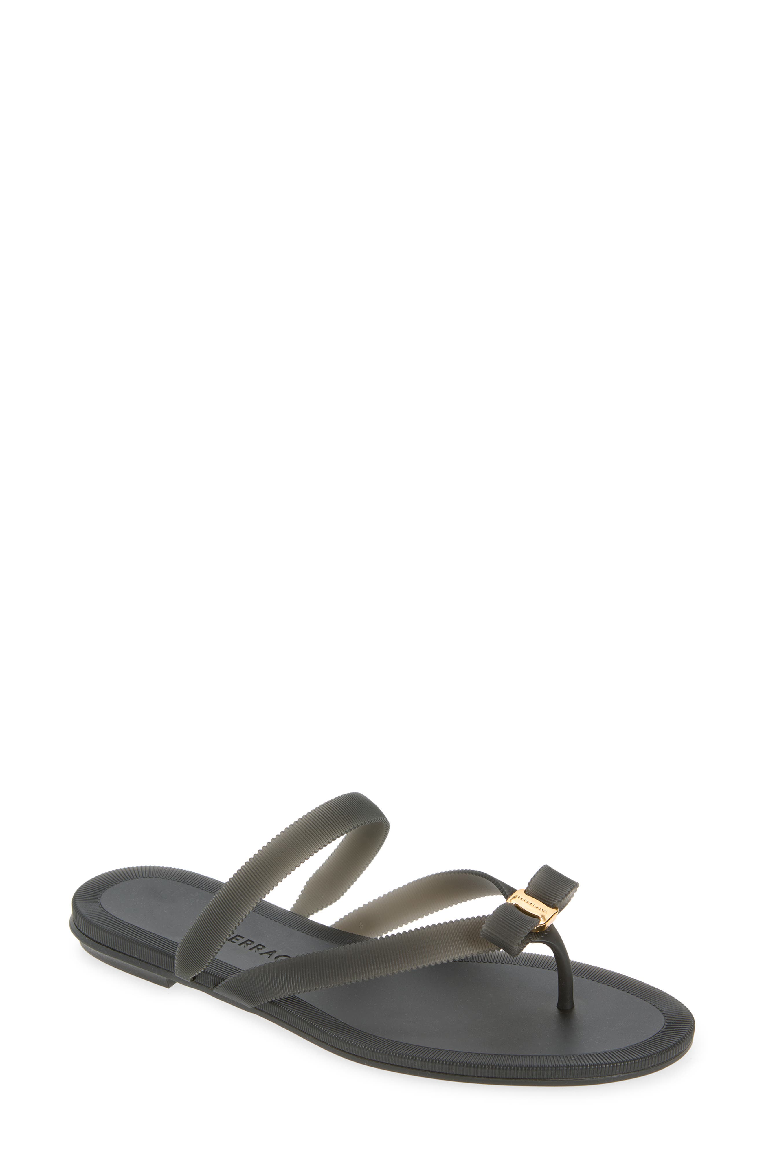 FERRAGAMO Vara Bow Jelly Sandal, Main, color, Nero Nero Giove