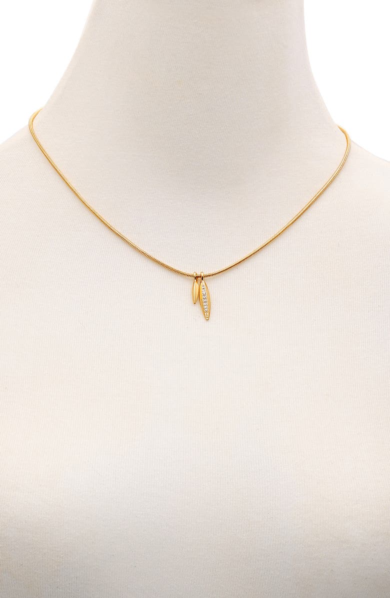 Vince Camuto CZ Pendant Necklace, Alternate, color, Gold Tone