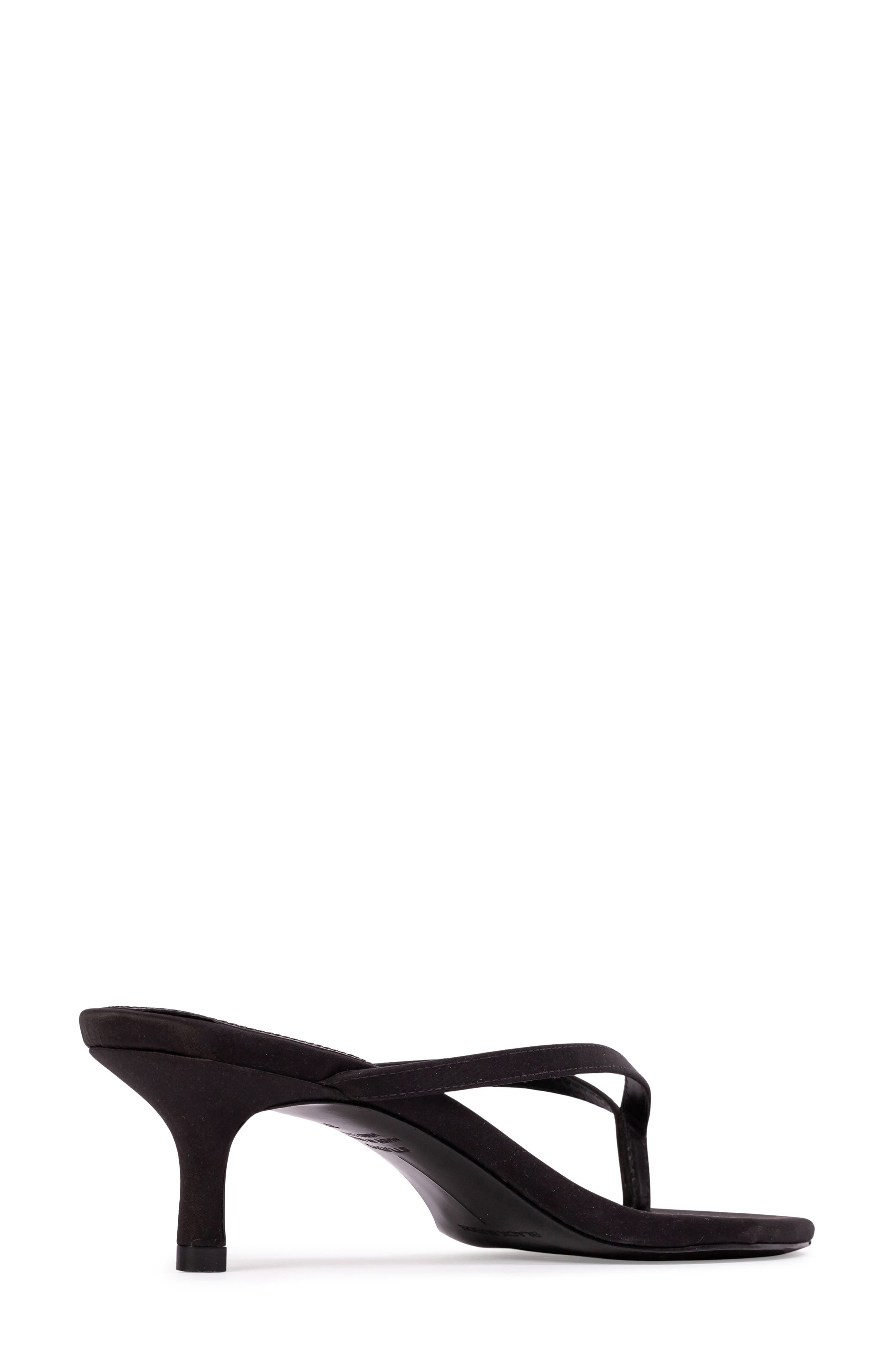 BLACK SUEDE STUDIO Tash Kitten Heel Flip Flop, Alternate, color, Black Satin