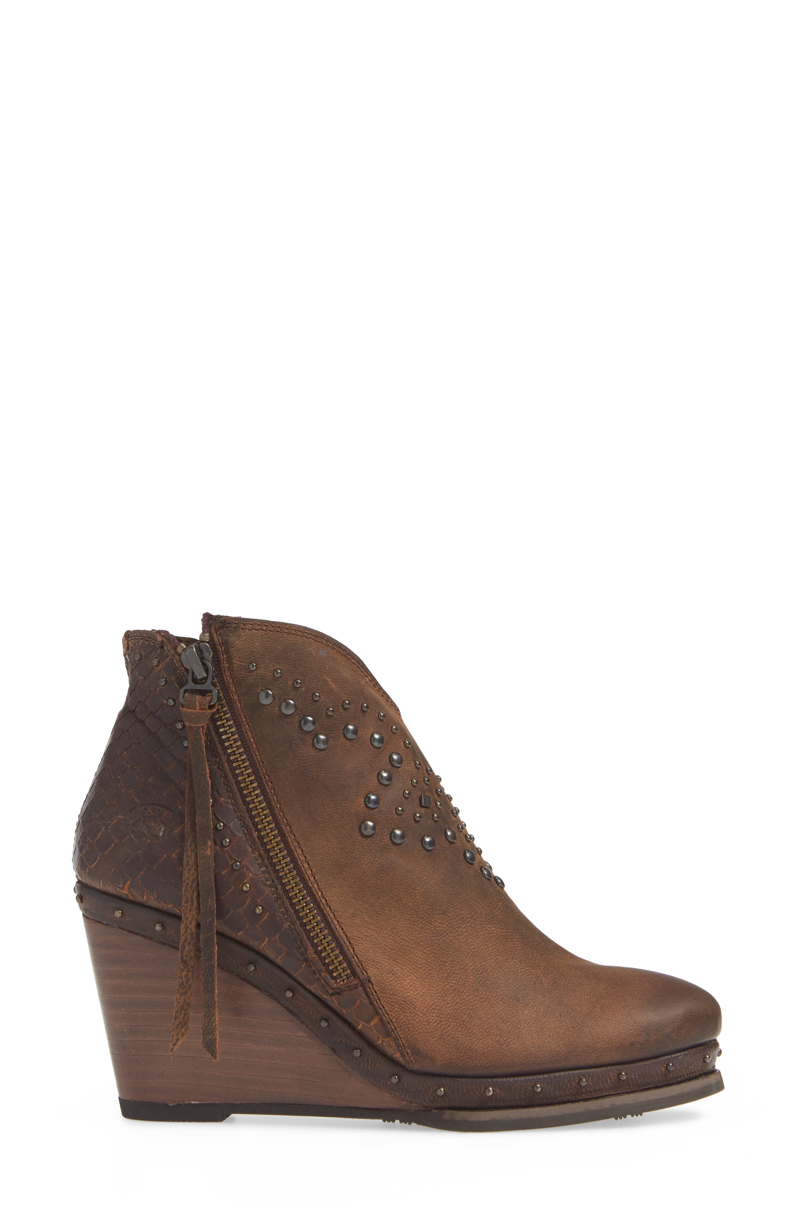 Ariat Stax Studded Wedge Bootie, Alternate, color, 