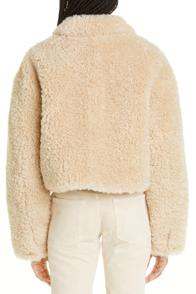 Fazia Crop Faux Shearling Jacket, Alternate, color, ECRU