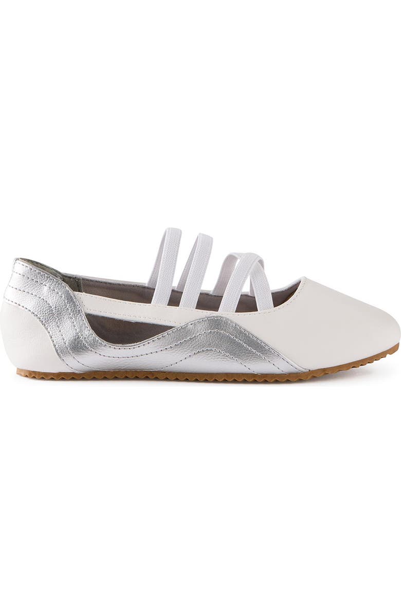 Cotton On Kids Kid's Spencer Sporty Flats, Main, color, White Silver