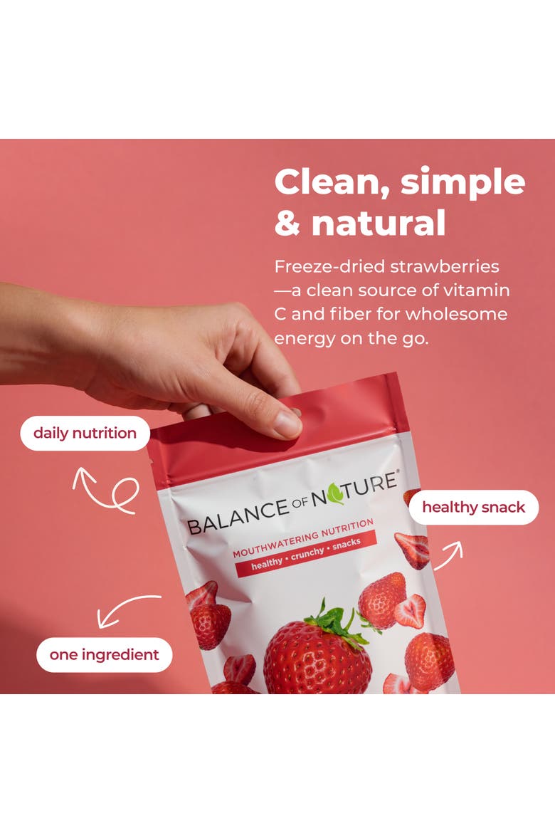 Freeze Dried Strawberry Slices Real Fruit Snack Five Pack, Alternate, color, None