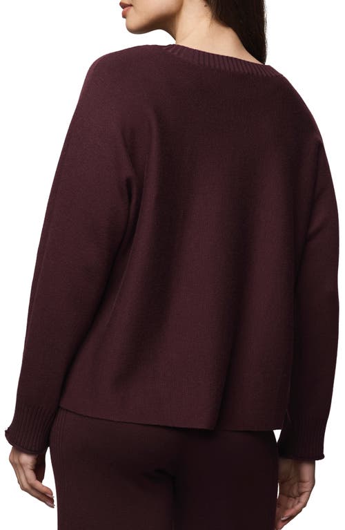 Splendid Georgie Oversize Boat Neck Sweater In Burgundy