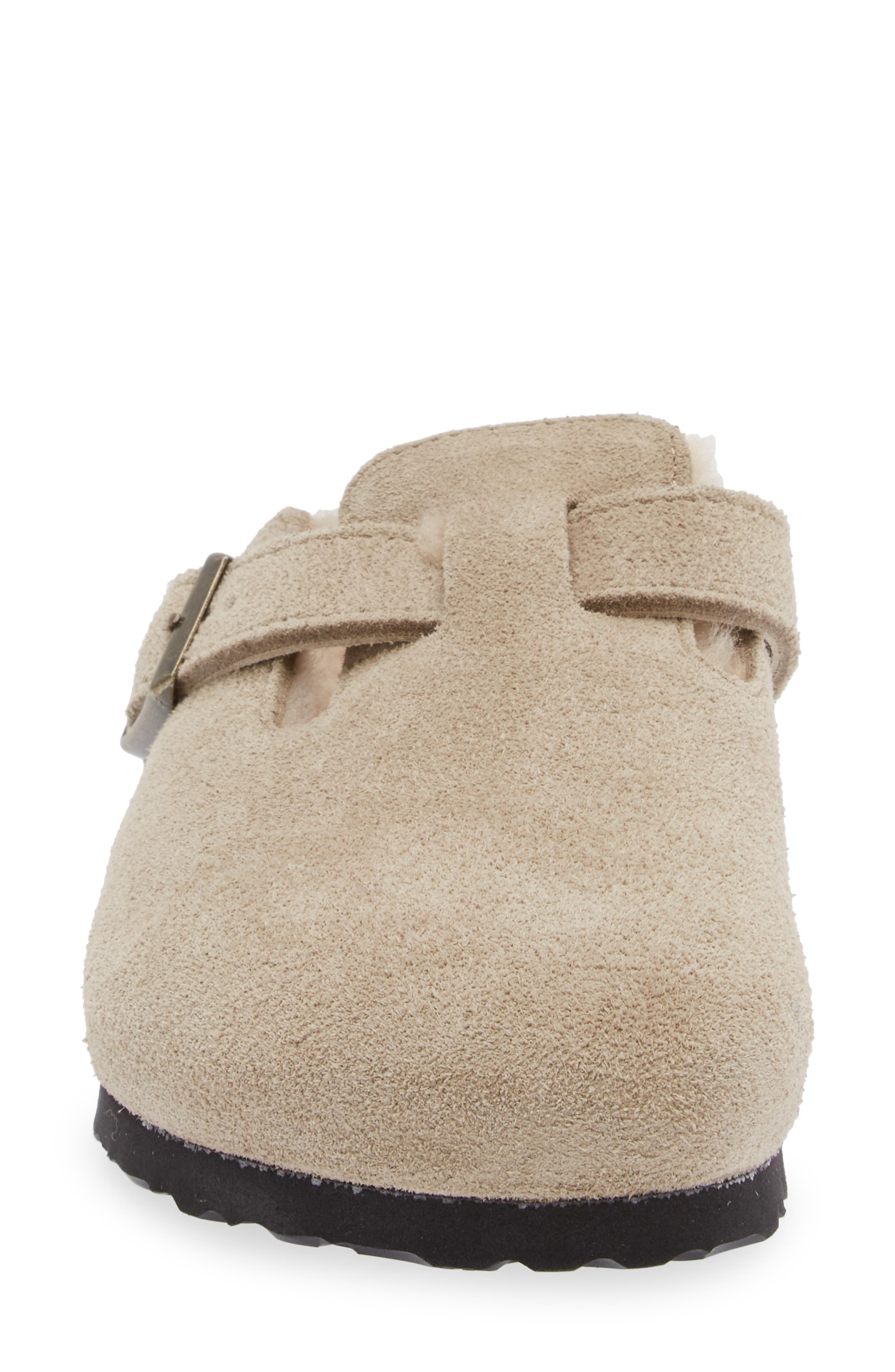 Birkenstock Boston Genuine Shearling Lined Clog, Alternate, color, Taupe