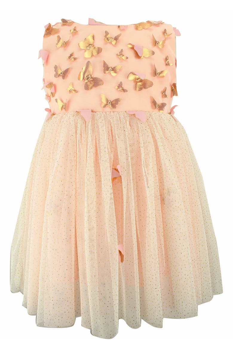 Popatu Butterfly Appliqué Tulle Dress, Main, color, 