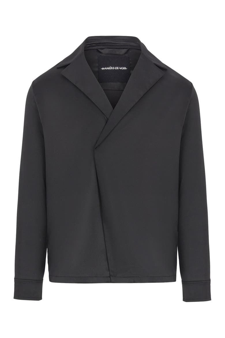 Alban Satin Double Breasted Shirt, Alternate, color, Black