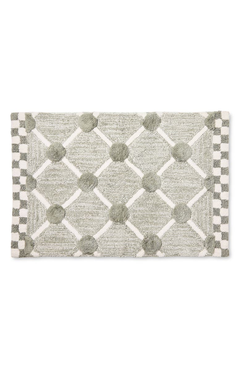 MACKENZIE CHILDS Lattice Dot Bath Rug, Main, color, Grey