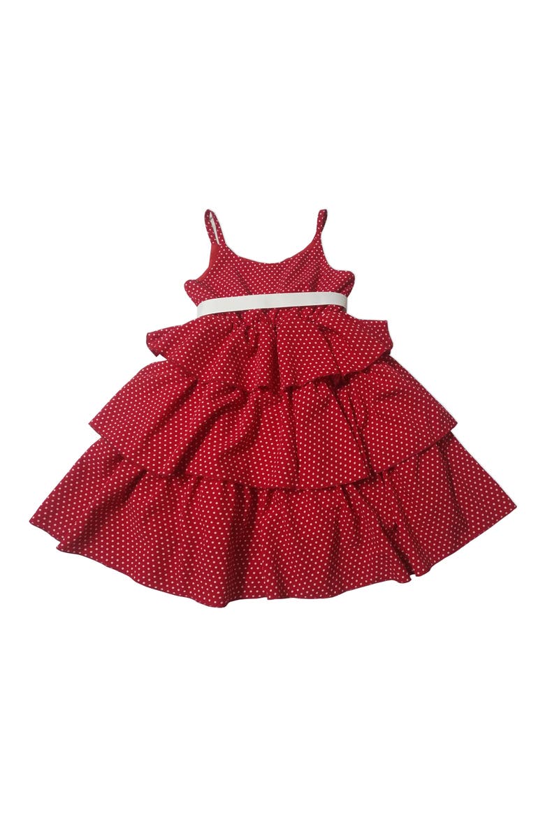 Kids' Tiered Party Dress, Main, color, RED
