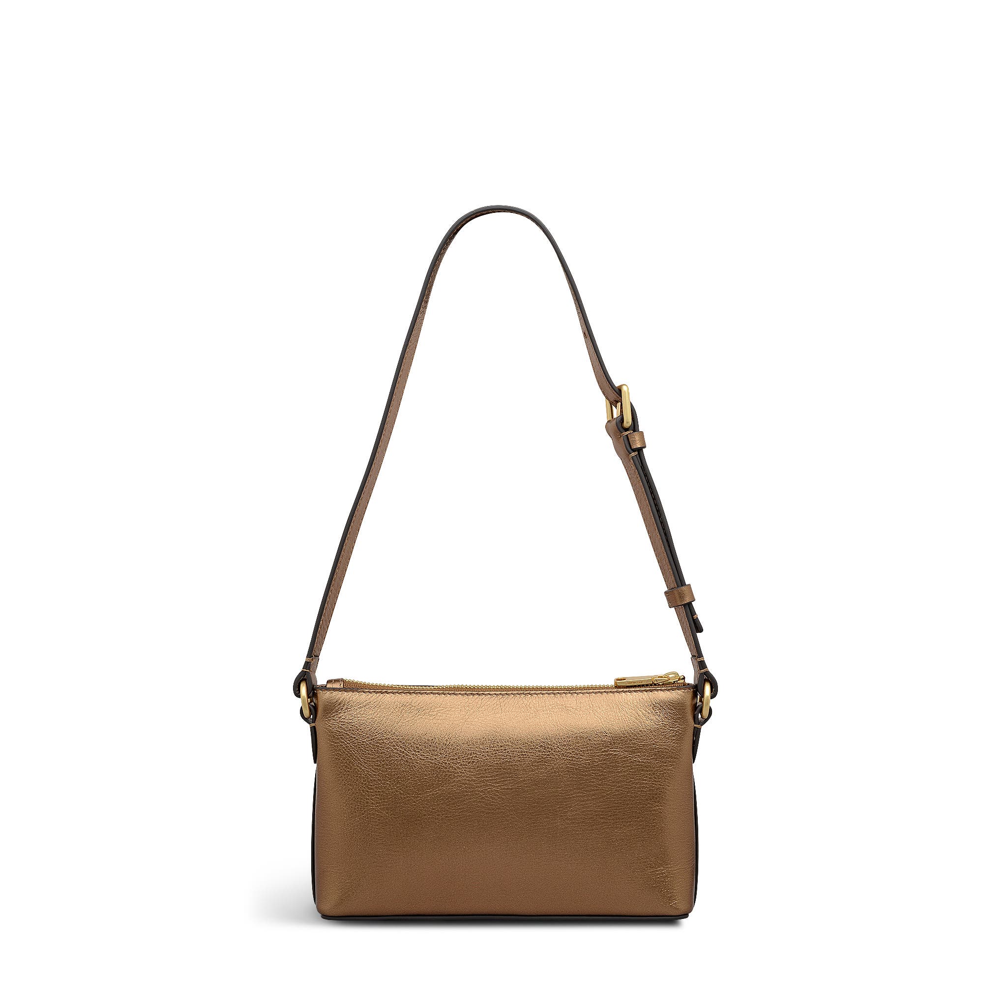 Radley Pockets - Metallic Mini Ziptop Shoulder Bag, Alternate, color, Olive Gold