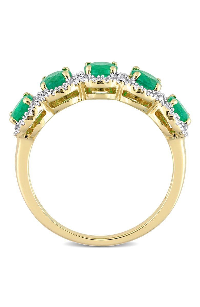 Julianna B. Gemstone & Diamond Semi-Eternity Ring 14k, Alternate, color, Emerald