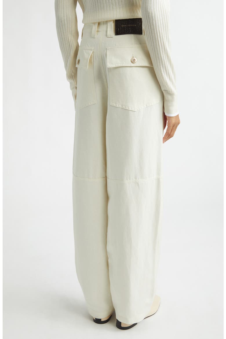 Hymn High Waist Linen Blend Wide Leg Pants, Alternate, color, IVORY