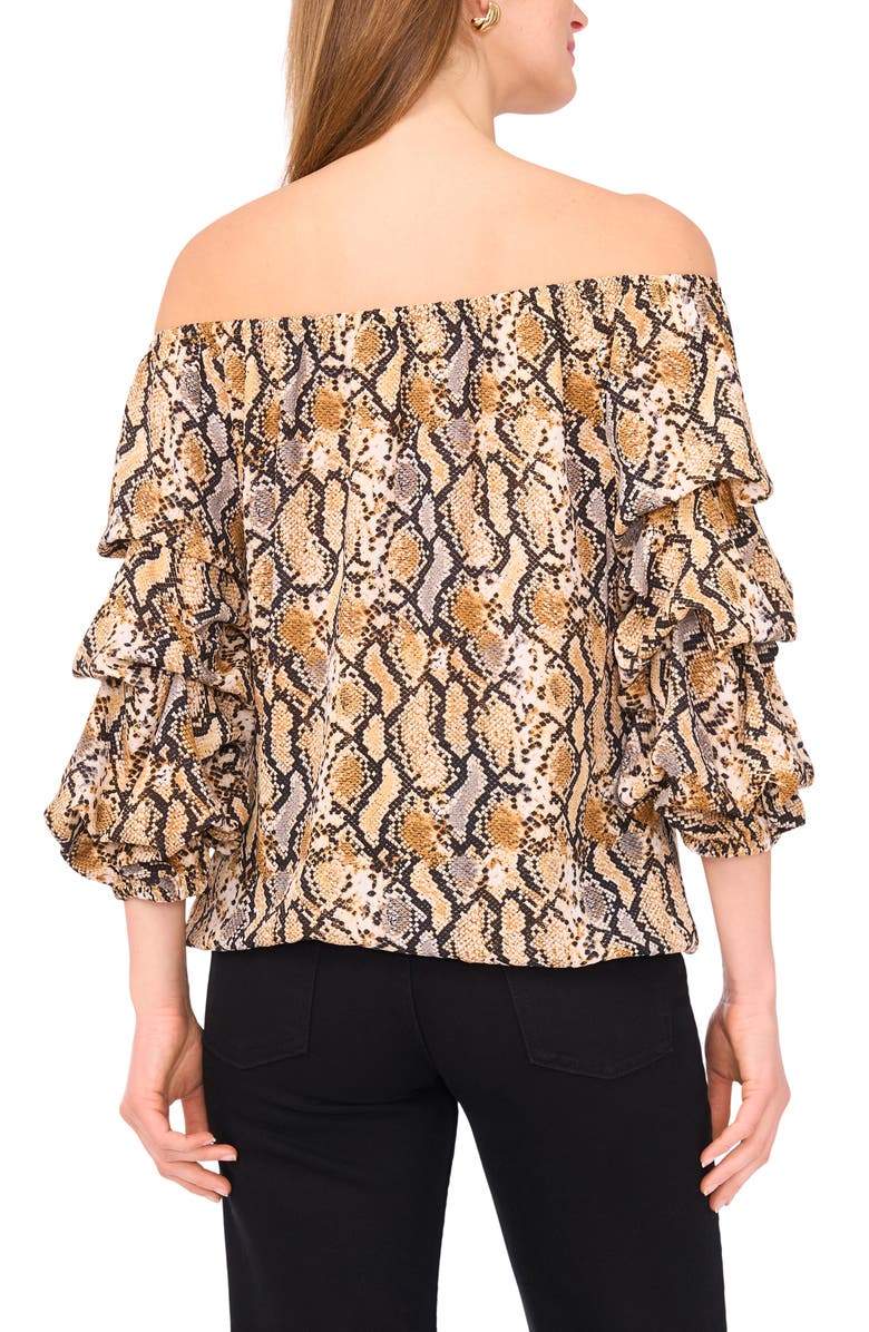 Vince Camuto Bubble Sleeve Off the Shoulder Top, Alternate, color, Foxtrot