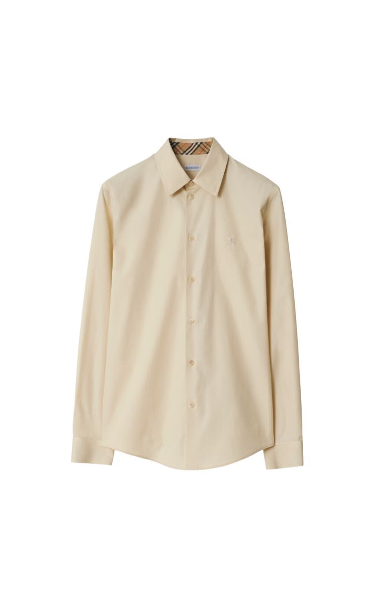 Burberry Slim Fit Cotton Shirt, Alternate, color, Nutmeg