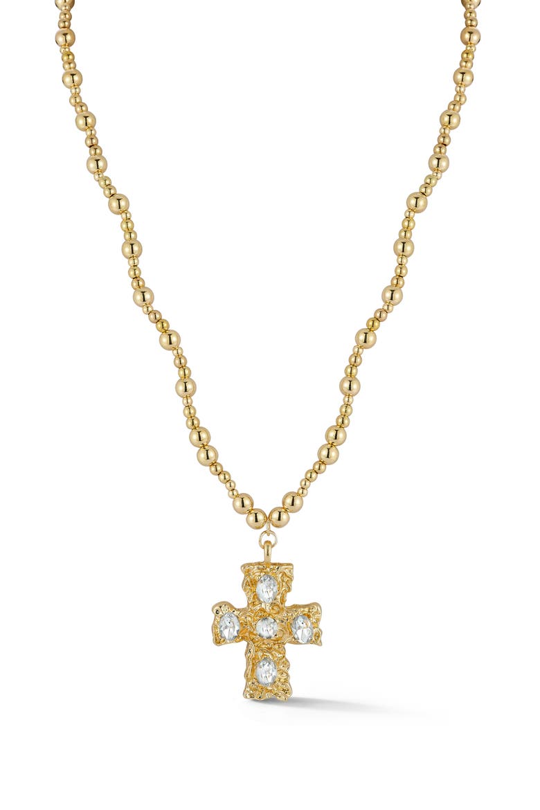 Cross Pendant Necklace, Main, color, GOLD