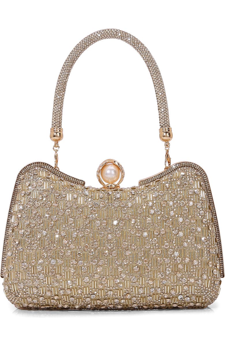 BERNESS Rhinestone Embellished Handbag, Alternate, color, Gold